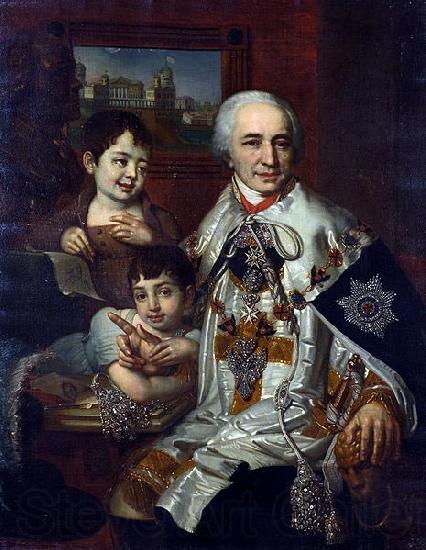 Vladimir Lukich Borovikovsky Portrait of count G.G. Kushelev with children